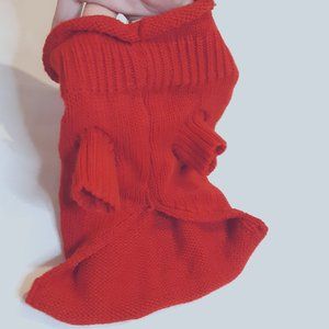 Small Pet Dog Kitty Red Knit Sweater Outfit NWOT